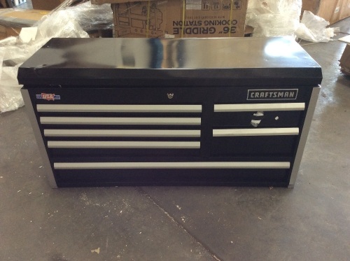 Craftsman EDGE Tool Chest, 41-Inch, 7 Drawer, Black. New with Damage to the Top. Lid does not close completely - Lot 87
