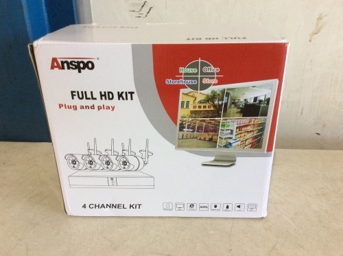Anspo 4-Channel Wifi Home Security Camera System - Lot 528