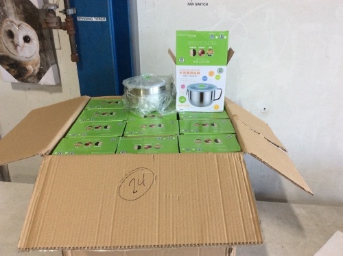 Lot of (24) New 1.4L Stainless Steel Noodle Cups - Lot 1086