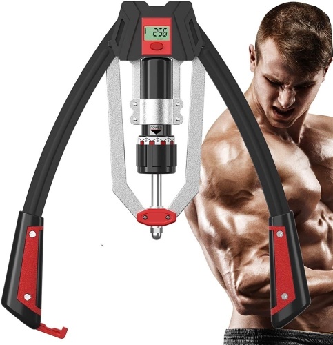 RUNWE Arm Exerciser Hydraulic Power Twister. Adjustable 33-441lbs, Home Chest Expander, Shoulder Muscle Training Fitness Equipment, Arm Enhanced Exercise Strengthener with LCD Counter - Lot 162