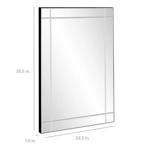 Modern Decorative Rectangle Frameless Wall Mirror 36x24in - Lot 567