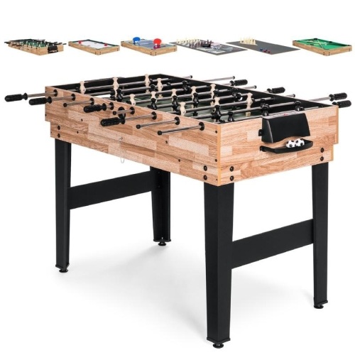 10-in-1 Combo Game Table Set w/ Pool, Foosball, Ping Pong, Chess - 2x4ft - Lot 302