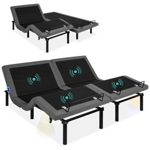 Adjustable Bed Base with Massage, Remote, USB Ports - Lot 59