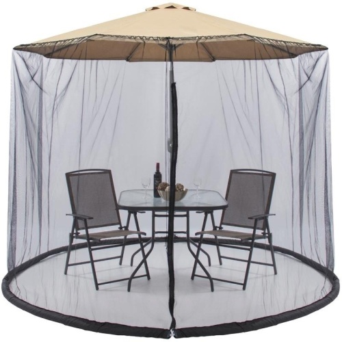 Adjustable Bug Net Accessory for Patio Umbrella w/ Zippered Door - 9ft - Lot 640