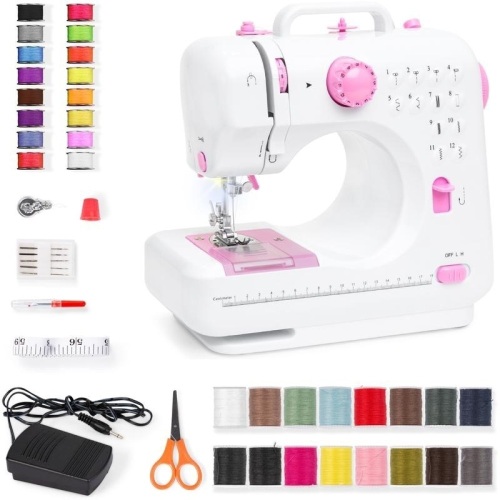 6V Portable Foot Pedal Sewing Machine w/ 12 Stitch Patterns - Lot 785