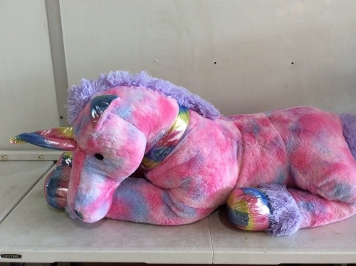 Extra Large 52" Plush Rainbow Unicorn Stuffed Animal w/ Soft Fur  - Lot 614