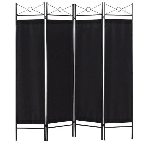 6ft 4-Panel Folding Privacy Screen Room Divider Decoration Accent w/ Steel Frame  - Lot 898
