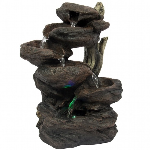 6 Tier Tabletop Fountain Waterfall With Multicolor Led Lights  - Lot 294