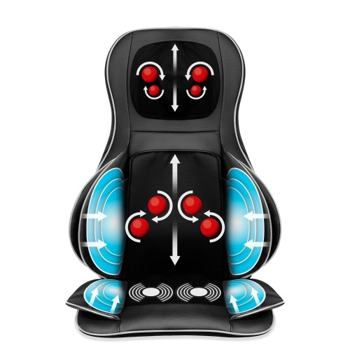 Air Compression Shiatsu Neck & Back Massager Seat w/ Heat, Rolling Massage - Lot 5948
