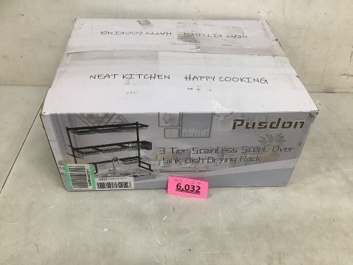 3-Tier Stainless Steel Over Sink Dish Drying Rack - Lot 6032
