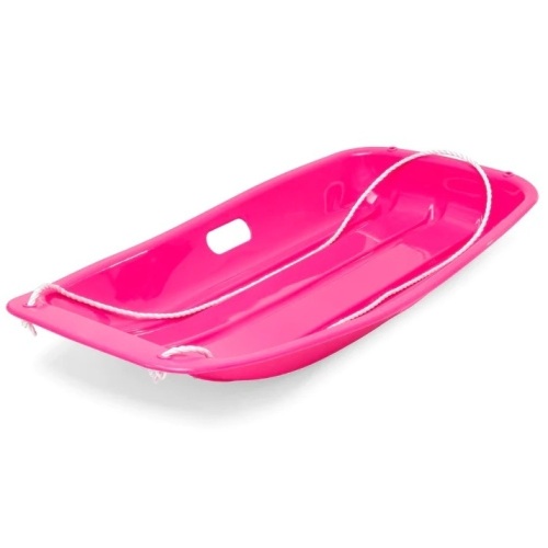 Kids Outdoor Plastic Toboggan Snow Sled Board w/ Pull Rope, Handles - 35in - Lot 6215