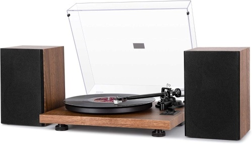 1 BY ONE Bluetooth Turntable HiFi System with 36 Watt Bookshelf Speakers, Patend Designed Vinyl Record Player with Magnetic Cartridge, Bluetooth Playback and Auto Off - Lot 6221