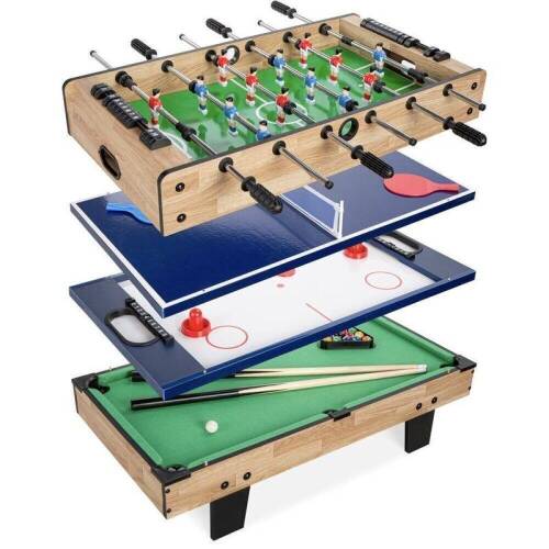 4-in-1 Multi Game Table Set w/ Air Hockey, Table Tennis, Billiards, Foosball  - Lot 166