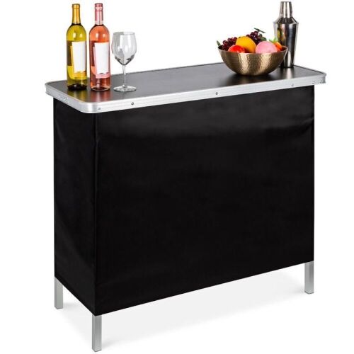 Portable Pop-Up Bar Table w/ Carrying Case, Removable Skirt  - Lot 278