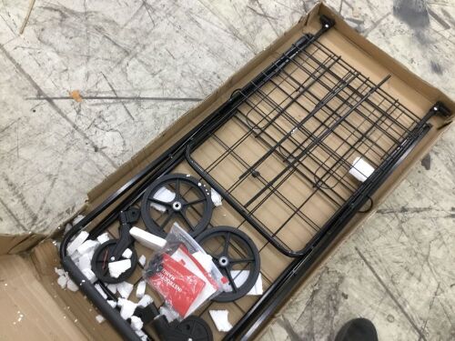 Folding Steel Grocery Cart w/ Double Basket, Swivel Wheels, 220lb Cap  - Lot 330