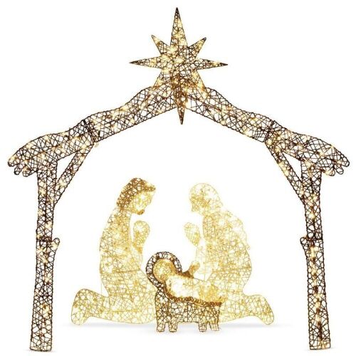 Lighted Christmas Nativity Scene Outdoor Decor with LED Lights - 6ft  - Lot 639