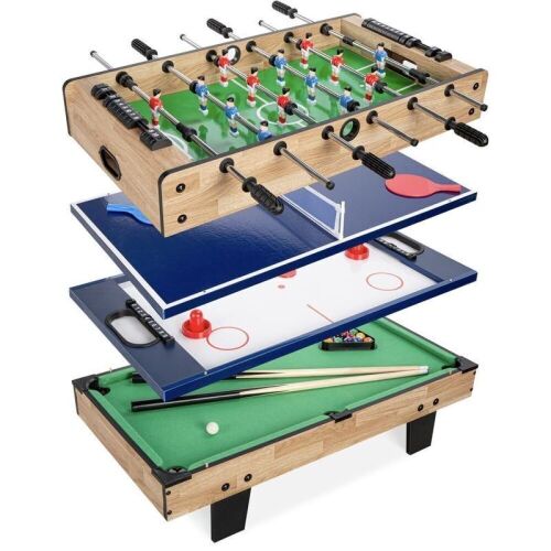 4-in-1 Multi Game Table Set w/ Air Hockey, Table Tennis, Billiards, Foosball  - Lot 51
