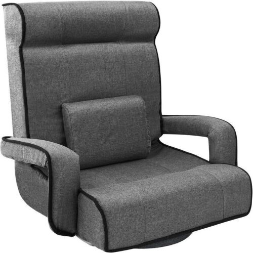 Oversized Swivel Gaming Floor Chair w/ Armrest, Adjustable Backrest  - Lot 135