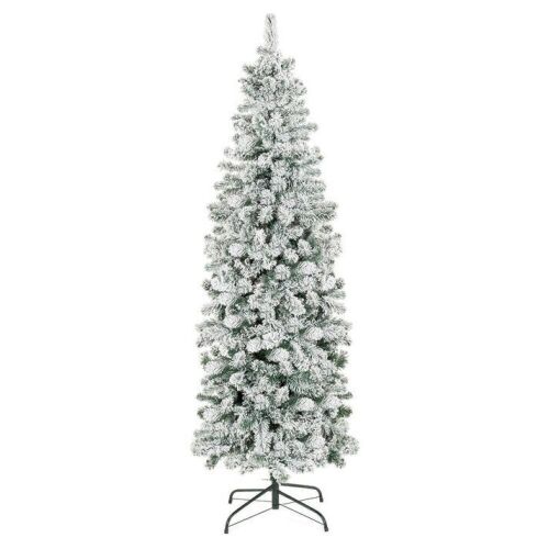6' Snow Flocked Artificial Pencil Christmas Tree w/ Stand  - Lot 757