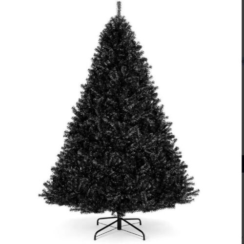 6' Black Artificial Christmas Tree w/ Easy Assembly, Foldable Metal Stand  - Lot 304