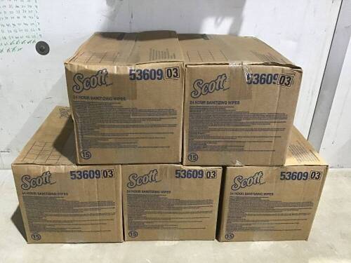 Lot of (5) Cases of Scott 24 Hour Sanitizing Wipes, 6 Ct - Lot 510