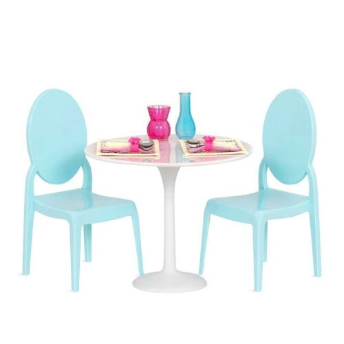 Lot of (2) Our Generation Furniture Playset for 18" Dolls - Table for Two in White & Blue - Lot 530