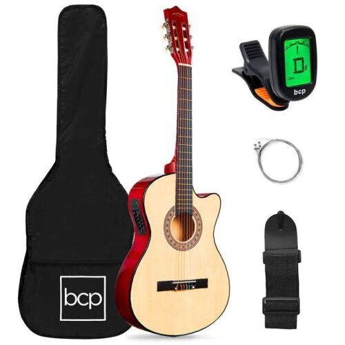 Beginner Acoustic Electric Cutaway Guitar Set w/ Case, Strap - 38in  - Lot 328