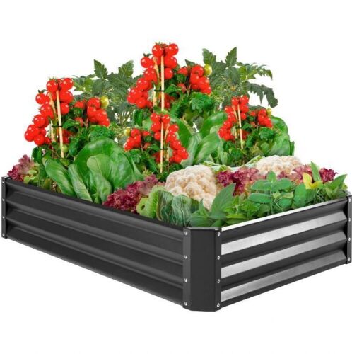 Outdoor Metal Raised Garden Bed for Vegetables, Flowers, Herbs - 6x3x1ft  - Lot 504