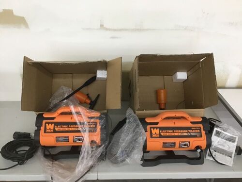 Lot of (2) WEN PW19 2000 1.6 GPM 13-Amp Variable Flow Electric Pressure Washer, 1900 PSI   - Lot 502