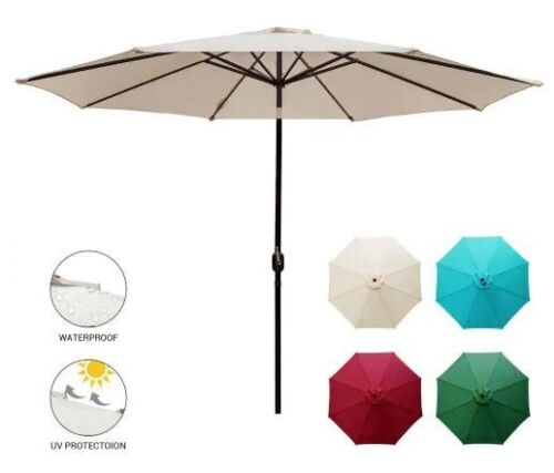Abba 11 ft. Market Patio Umbrella with Push Tilt and Crank in Beige - Lot 761