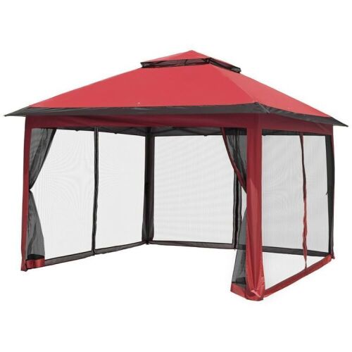 11x11 Ft Pop-Up Gazebo Tent with Mesh Sidewall, Carry Bag  - Lot 120