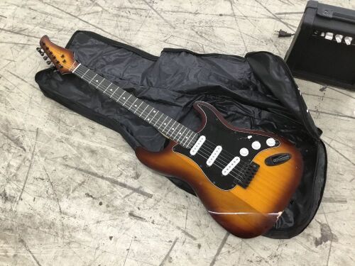 Beginner Electric Guitar Kit w/ Case, 10W Amp, Tremolo Bar - 39in  - Lot 154
