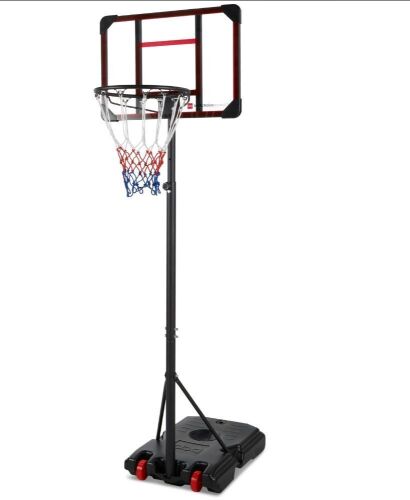 Kids Height-Adjustable Basketball Hoop, Portable Backboard System w/ Wheels  - Lot 101