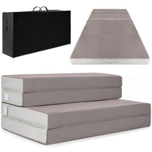 Full Size Folding Portable Mattress Topper w/ Plush Foam - 4in  - Lot 454