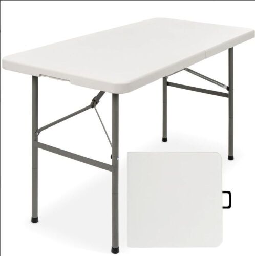 4ft Portable Folding Plastic Dining Table w/ Handle, Lock  - Lot 915