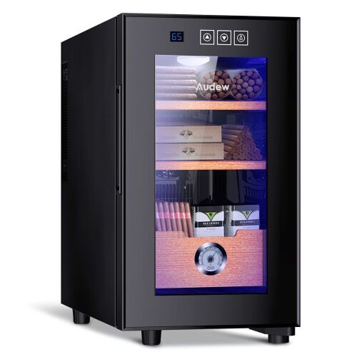 Audew JC-23C1 Electronic Cigar Cooler Humidor Spanish Cedar Wood 150 Capacity - Minor Cosmetic Damage - Lot 91