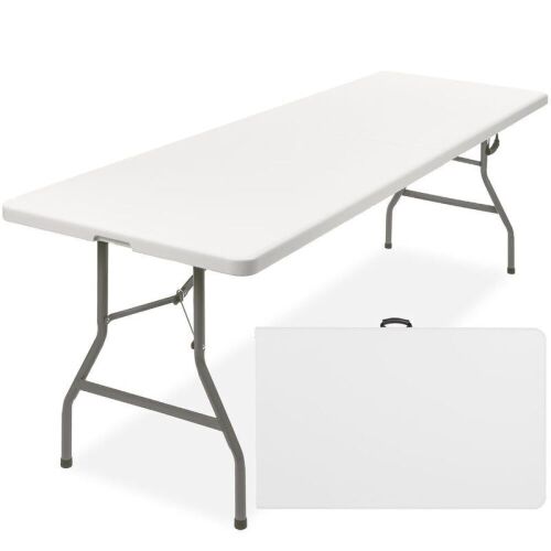 8ft Portable Folding Plastic Dining Table w/ Handle, Lock  - Lot 861