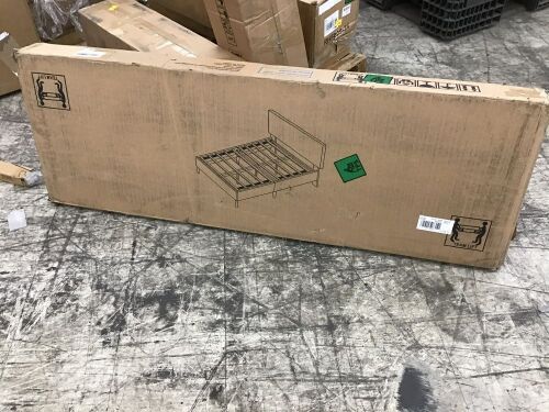 Light Gray Upholstered Platform Bed, Queen  - Lot 838