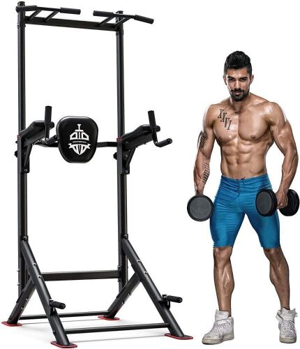 Sportsroyals Power Tower Pull Up Dip Station Multi-Function Home Gym Strength Training Fitness Equipment 440LBS  - Lot 86