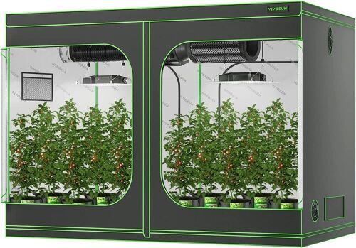 VIVOSUN S105 Grow Tent 120"x60"x80" High Reflective Mylar with Observation Window and Floor Tray for Hydroponics Indoor Plant for VSF6450  - Lot 885