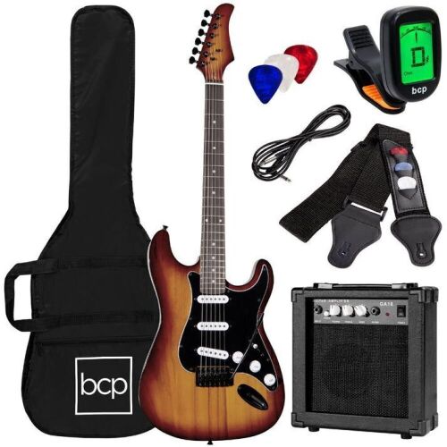 Beginner Electric Guitar Kit w/ Case, 10W Amp, Tremolo Bar - 39in  - Lot 812