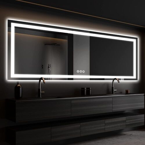 ISKM LED Front and Backlight Waterproof and Shatter-Proof Bathroom Mirror, 72x 32  - Lot 21