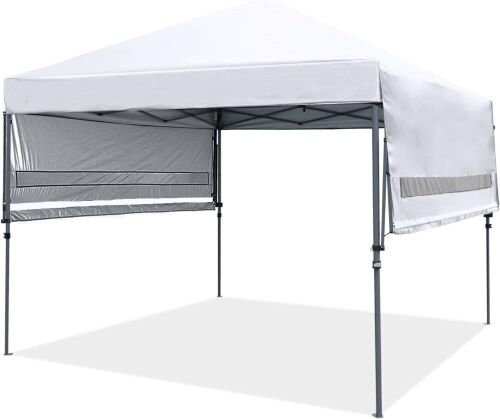 MASTERCANOPY 10x10 Pop-up Gazebo Canopy Tent with Double Awnings, White  - Lot 96