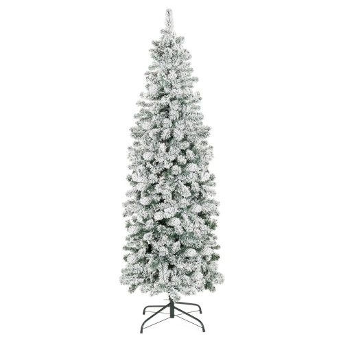 Snow Flocked Artificial Pencil Christmas Tree w/ Stand - Lot 6390