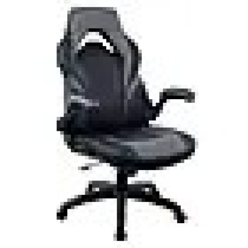 Staples Emerge Vortex Bonded Leather Gaming Chair, Black and Gray - Lot 6578