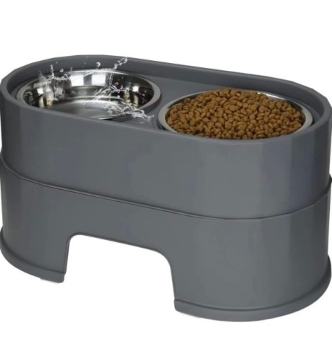  Raised Pet Food and Water Bowls and Stand - Lot 105