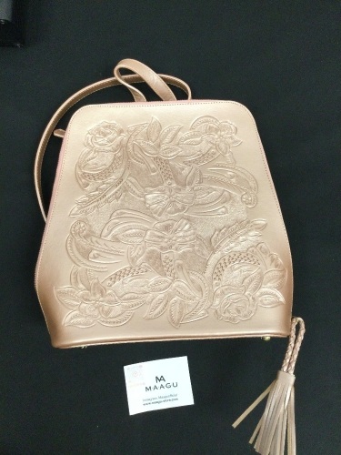 MAAGU Pink Leather Backpack Minimalistic Classic Design - Lot 115