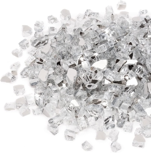 10 Lbs Silver Zennister Glass Rocks - Lot 467