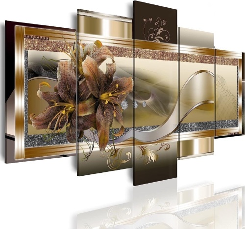 40x20" Yellow Orchid Flowers Canvas Print - Lot 178
