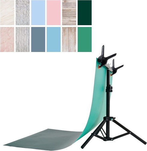 6 Pcs 12-Pattern Photography Background Paper with T-Shape Backdrop Stand - Lot 128
